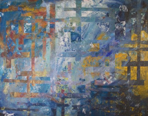 Sacrifice The Light. Abstract gold blue deep red